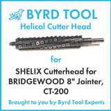 SHELIX Cutterhead for BRIDGEWOOD 8″ Jointer, CT-200
