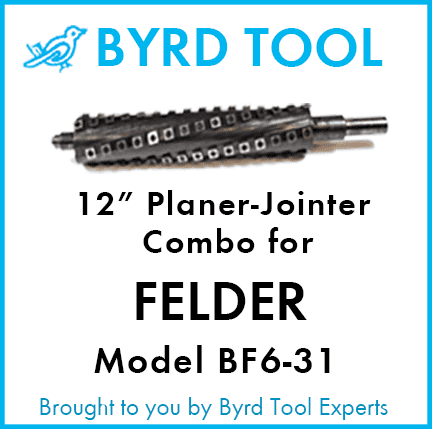 SHELIX Cutterhead for FELDER Model BF6-31 - 12'' Jointer-Planer Combo