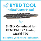 SHELIX Cutterhead for GENERAL 12″ Jointer, Model 780