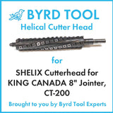 SHELIX Cutterhead for KING CANADA 8″ Jointer, CT-200