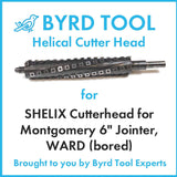 SHELIX Cutterhead for Montgomery 6″ Jointer, WARD (bored)