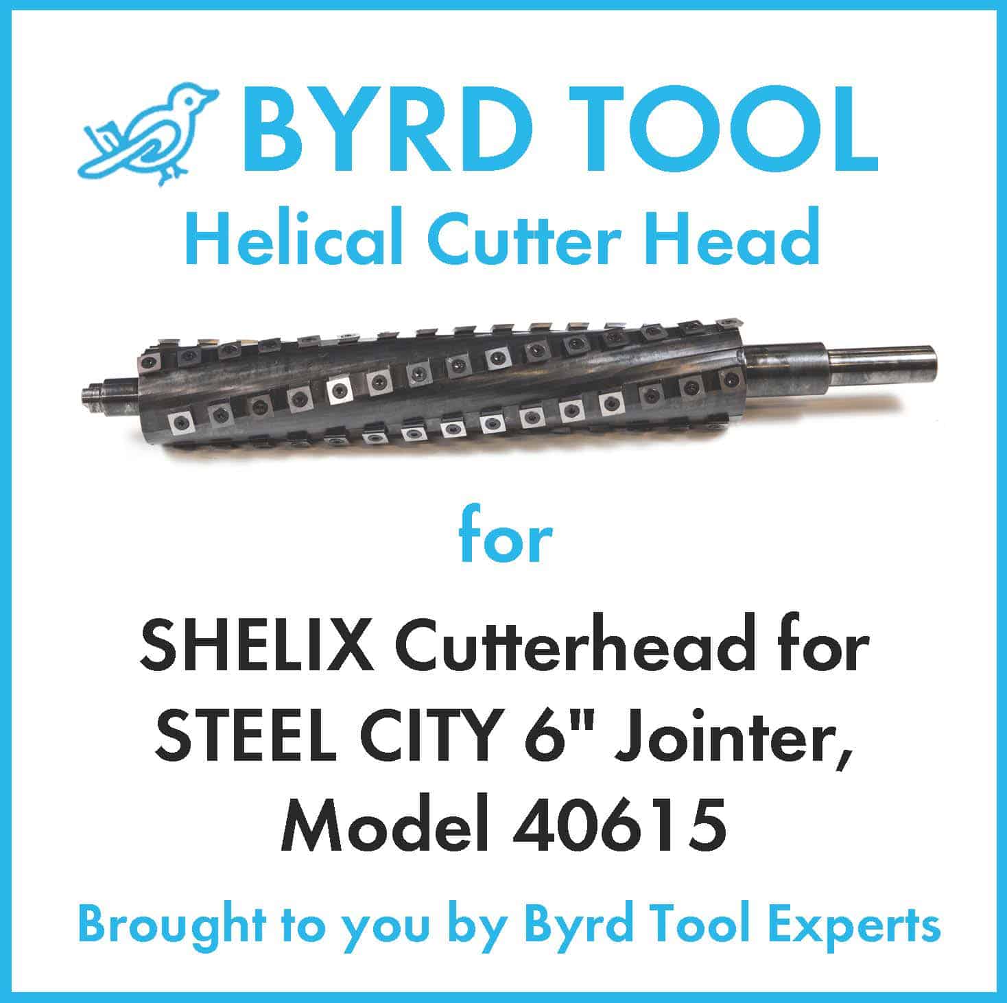 SHELIX Cutter Head for STEEL CITY 6" Jointer, Model 40615 Byrd Tool