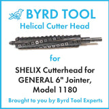 SHELIX Cutterhead for GENERAL 6″ Jointer, Model 1180