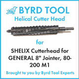 SHELIX Cutterhead for GENERAL 8″ Jointer, 80-200 M1