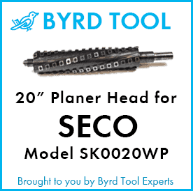 SHELIX Cutterhead for SECO 20” Planer Model SK0020WP