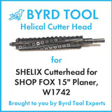 shelix cutter head for shop fox 15